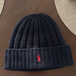 Ralph Lauren Navy Beanie with Red Logo